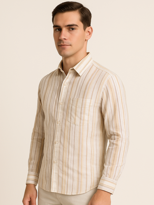 Men’s Casual Long Sleeve Striped Shirt